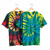 Multi-Color Cut-Spiral Short Sleeve T-Shirt